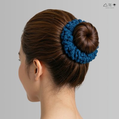 ยางรัดผมถักฝ้าย ย้อมคราม-ธรรมชาติ