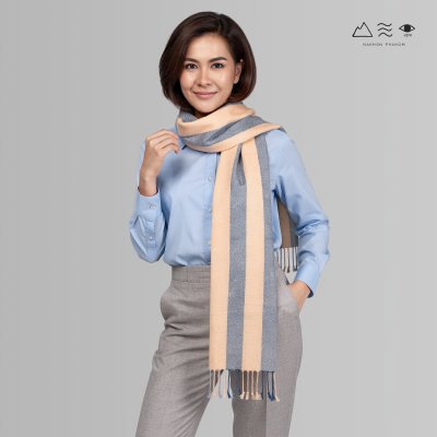 ผ้าพันคอฝ้ายทอมือย้อมสีธรรมชาติ 017 ลายทาง-08