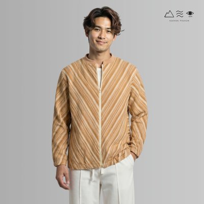 เสื้อแจ็กเก็ต ฝ้ายกะตุ่ยเข็นมือ