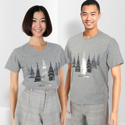 เสื้อยืดพระธาตุฟอยล์ เทา