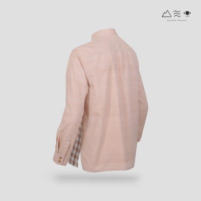 EPO เสื้อเชิ้ตแขนยาว คอจีน ช เปลือกไม้