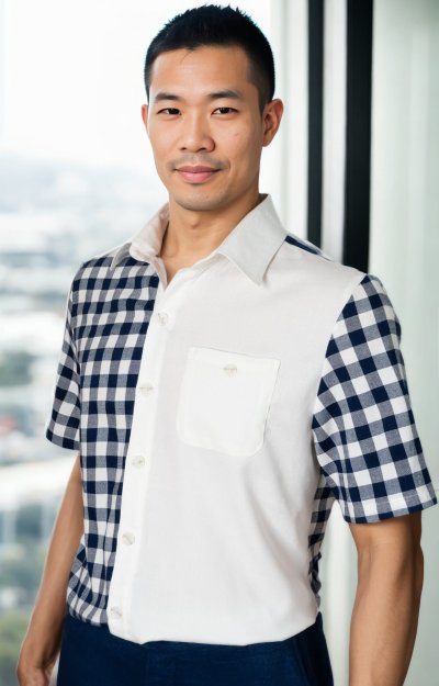 EPO เสื้อเชิ้ตแขนสั้น คอปก ช ครามเข้ม-ขาว EPO เสื้อเชิ้ตแขนสั้น คอปก ช ครามเข้ม-ขาว