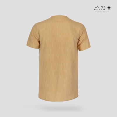 เสื้อคอกลมแขนสั้น ผ้าทอมือ เปลือกไม้