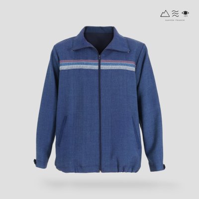 เสื้อแจ็กเก็ตผ้าฝ้ายทอมือ ช คราม เสื้อแจ็กเก็ตผ้าฝ้ายทอมือ ช คราม