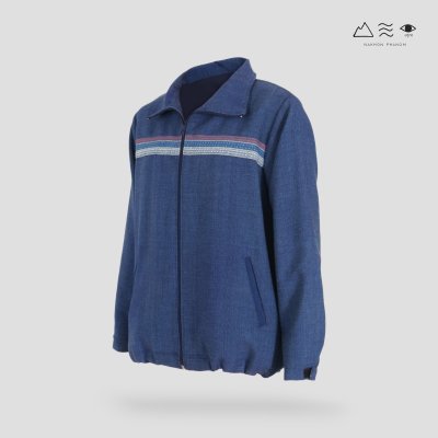 เสื้อแจ็กเก็ตผ้าฝ้ายทอมือ ช คราม เสื้อแจ็กเก็ตผ้าฝ้ายทอมือ ช คราม