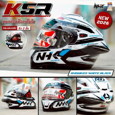 หมวกกันน็อกเต็มใบ NHK K5R ลาย Onisuke White Black Grossy