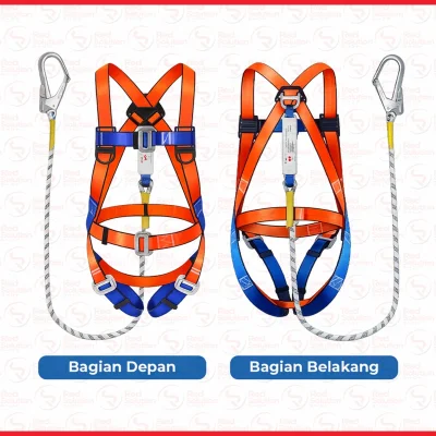 Safety Body Harness Climbing Big Hook Lanyard With Belt / Sabuk Perlindungan Keselamatan