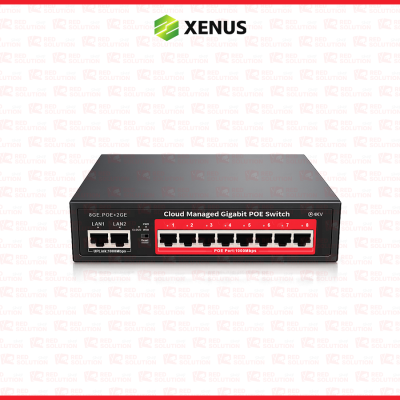 Xenus 8 Port Gigabit PoE Switch Cloud Managed + 2 Uplink