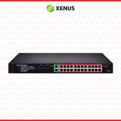 Xenus 24 Port Gigabit PoE Switch Cloud Managed + SFP