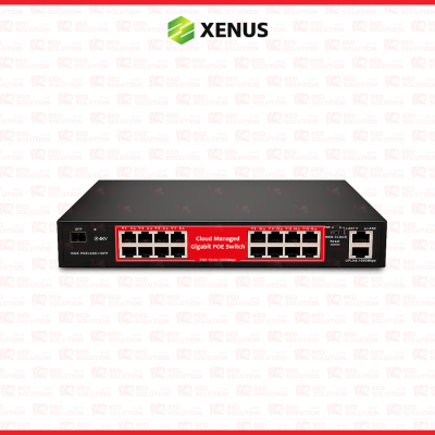 Xenus 16 Port Gigabit PoE Switch Cloud Managed + SFP