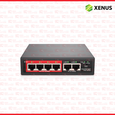 Xenus Cloud Managed PoE Switch Gigabit 4 Port PoE + 2 Uplink