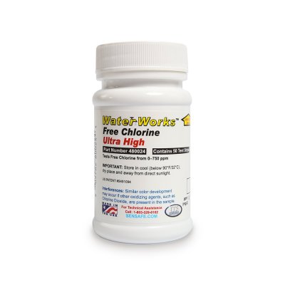 ชุดทดสอบคลอรีนอิสระในน้ำ 0-750 ppm (Chlorine free 50 strips Ultra High) #480024