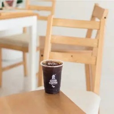 PP Plastic Cup Straight Shape GOOD COFFEE White Print 16 Oz.