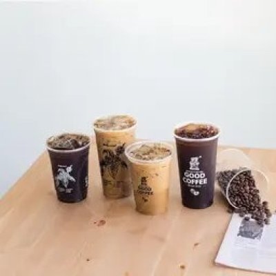 PP Plastic Cup Straight Shape GOOD COFFEE BlackPrint 16 Oz.