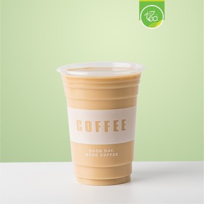 PP Plastic Cup Straight Shape COFFEE White Print 16 Oz.