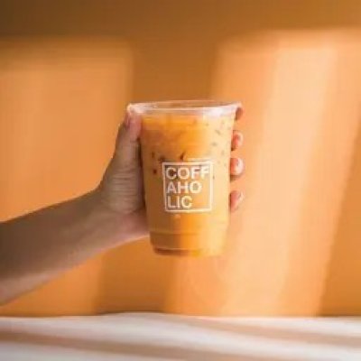 PP Plastic Cup Straight Shape COFFAHOLIC Print 16 Oz