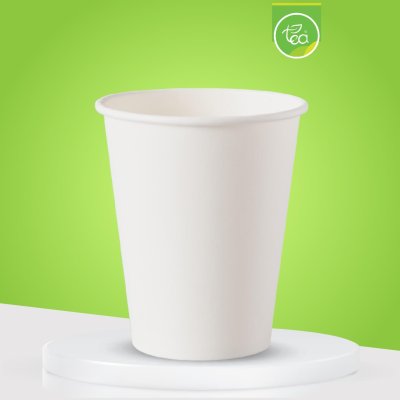 Hot Paper Cup White Color Single layer 12 Oz