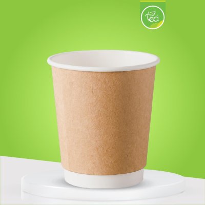 แก้วกระดาษผนังสองชั้น (น้ำตาลคราฟท์) 8 ออนซ์