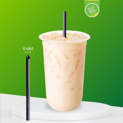 Plastic Straw Black 6 mm