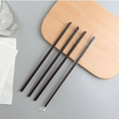 Plastic Straw Black 6 mm