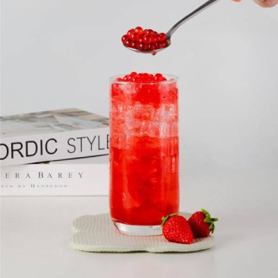 ไข่มุกป๊อป เรนโบว์ป๊อปปิ้ง รสสตรอว์เบอร์รี่ ตราทีอีเอ 907 กรัม