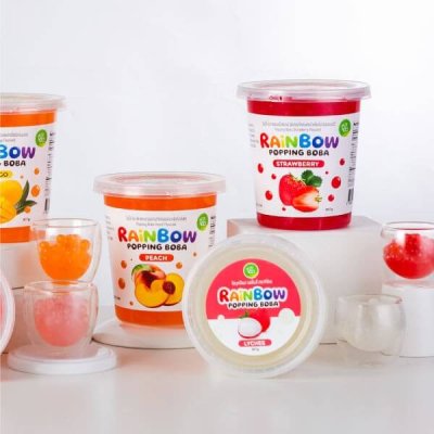 ไข่มุกป๊อป เรนโบว์ป๊อปปิ้ง รสสตรอว์เบอร์รี่ ตราทีอีเอ 907 กรัม