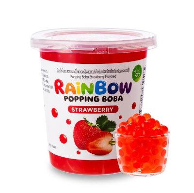 ไข่มุกป๊อป เรนโบว์ป๊อปปิ้ง รสสตรอว์เบอร์รี่ ตราทีอีเอ 907 กรัม