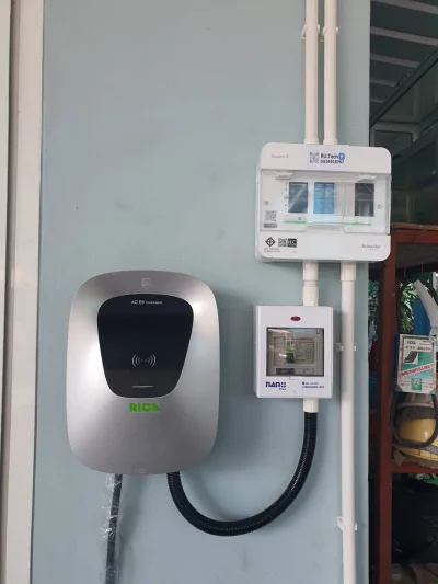 ติดตั้งเครื่องชาร์จ EV RICh - รุ่น 7kw 32A 1 เฟส 