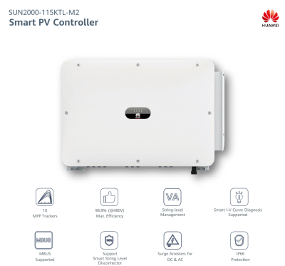 โซล่าอินเวอร์เตอร์ Huawei SUN2000-115KTL-M2 รับประกัน 5 ปี หรือ 10 ปี ผ่าน MEA และ PEA โซล่าอินเวอร์เตอร์ Huawei SUN2000-115KTL-M2 รับประกัน 5 ปี หรือ 10 ปี ผ่าน MEA และ PEA