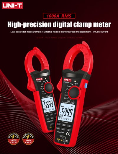 แคลมป์มิเตอร์ Uni-T UT207B - True RMS AC/DC Clamp Meter 1000A 1000V