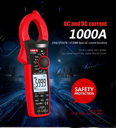 แคลมป์มิเตอร์ Uni-T UT207B - True RMS AC/DC Clamp Meter 1000A 1000V