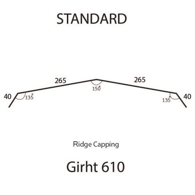 Flashing แผ่นปิดครอบจั่ว (Ridge Capping) TYPE 1 Flashing แผ่นปิดครอบจั่ว (Ridge Capping) TYPE 1