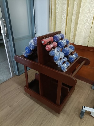 รถเข็นเก็บดัมเบลพร้อมลูก+ถุงทราย