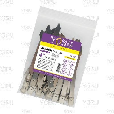 เคเบิ้ลไทร์ สแตนเลส 304 ความยาว 4 นิ้ว x กว้าง 7.9 มิลลิเมตร แบบมาตรฐาน (แพ็คปลีก 30 เส้น/แพ็ค)