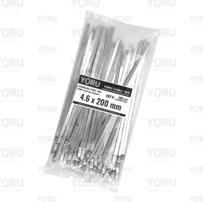 เคเบิ้ลไทร์ สแตนเลส 304 ความยาว 8 นิ้ว x กว้าง 4.6 มิลลิเมตร แบบมาตรฐาน (แพ็คใหญ่ 100 เส้น/แพ็ค)