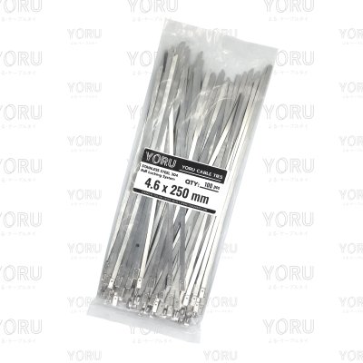 เคเบิ้ลไทร์ สแตนเลส 304 ความยาว 10 นิ้ว x กว้าง 4.6 มิลลิเมตร แบบมาตรฐาน (แพ็คใหญ่ 100 เส้น/แพ็ค)