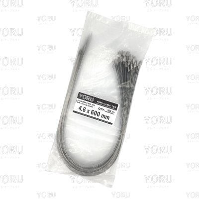 เคเบิ้ลไทร์ สแตนเลส 304 ความยาว 24 นิ้ว x กว้าง 4.6 มิลลิเมตร แบบมาตรฐาน (แพ็คใหญ่ 100 เส้น/แพ็ค)