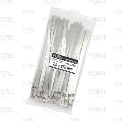 เคเบิ้ลไทร์ สแตนเลส 304 ความยาว 10 นิ้ว x กว้าง 7.9 มิลลิเมตร แบบมาตรฐาน (แพ็คใหญ่ 100 เส้น/แพ็ค)