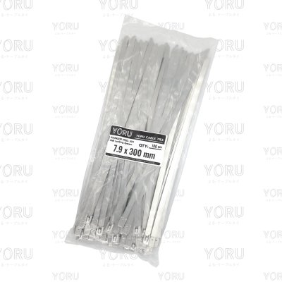 เคเบิ้ลไทร์ สแตนเลส 304 ความยาว 12 นิ้ว x กว้าง 7.9 มิลลิเมตร แบบมาตรฐาน (แพ็คใหญ่ 100 เส้น/แพ็ค)