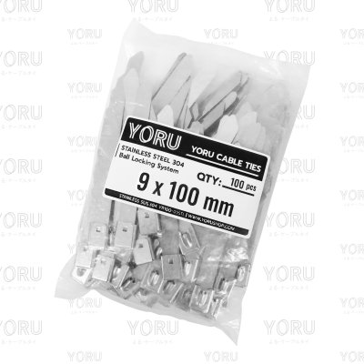 เคเบิ้ลไทร์ สแตนเลส 304 ความยาว 4 นิ้ว x กว้าง 9 มิลลิเมตร แบบมาตรฐาน (แพ็คใหญ่ 100 เส้น/แพ็ค)