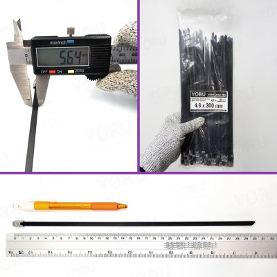 เคเบิ้ลไทร์ สแตนเลส 304 สีดำ เคลือบ PVC ยาว 12 นิ้ว x กว้าง 4.6 มิลลิเมตร (แพ็คใหญ่ 100 เส้น/แพ็ค)