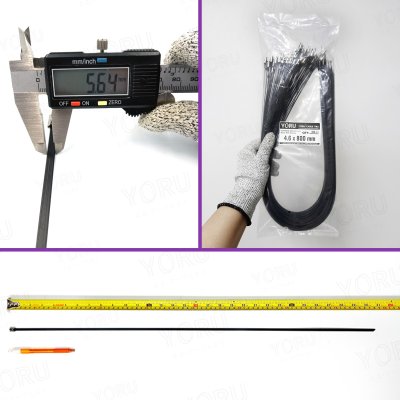 เคเบิ้ลไทร์ สแตนเลส 304 สีดำ เคลือบ PVC ยาว 32 นิ้ว x กว้าง 4.6 มิลลิเมตร (แพ็คใหญ่ 100 เส้น/แพ็ค)