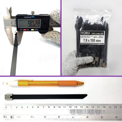 [Template K] เคเบิ้ลไทร์ สแตนเลส 304 กว้าง 7.9 แบบเคลือบ PVC สีดำ หัวบอลล็อค(copy)