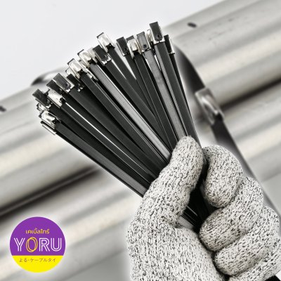เคเบิ้ลไทร์ สแตนเลส 304 สีดำ เคลือบ PVC ยาว 6 นิ้ว x กว้าง 4.6 มิลลิเมตร (แพ็คใหญ่ 100 เส้น/แพ็ค)