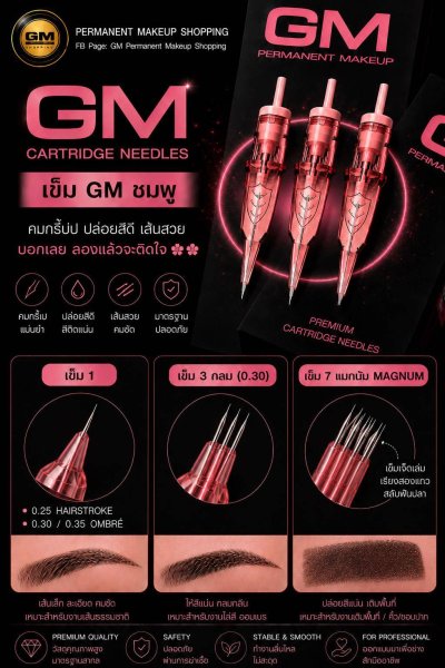 เข็ม GM ชมพู / GM PINK NEEDLES (20 ชิ้น/กล่อง)