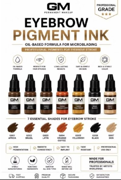 สีสักคิ้ว GM สำหรับสักลายเส้นหรือ Microblading 15ml