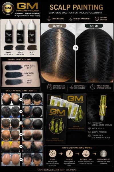 เข็มสักต่อผม Scalp Painting งานสวยเสมือนจริง