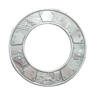 Pewter Birth Record and Photo Frame