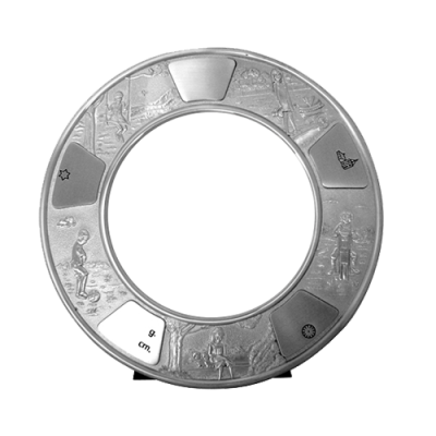 Pewter Birth Record and Photo Frame