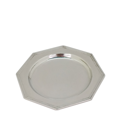 Pewter Octogon Coaster 12 cms.